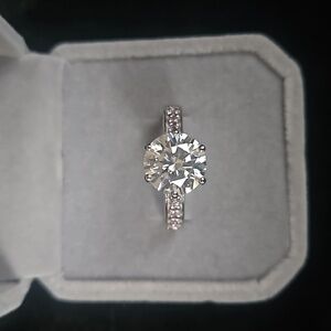 Moissanite (Heart and Arrow Cut) and Madagascar Pink Sapphire Ring